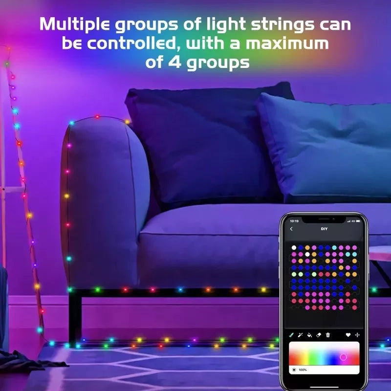 TIRA DE LUCES LED RGB INTELIGENTE NAVIDEÑAS 10 METROS 🎄🌈 CONTROL POR APP 📲