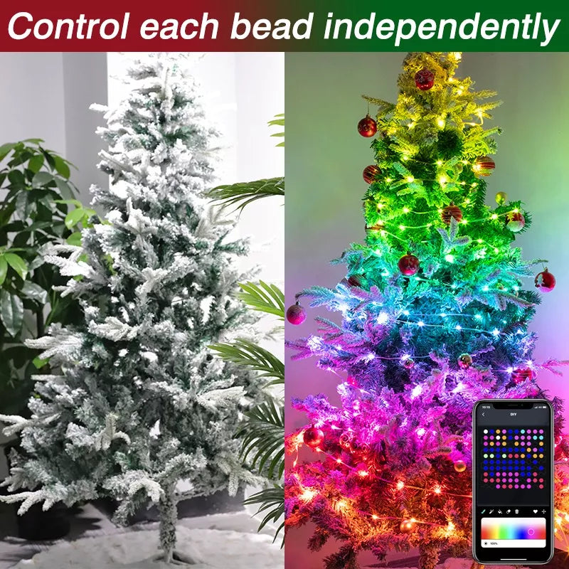 TIRA DE LUCES LED RGB INTELIGENTE NAVIDEÑAS 10 METROS 🎄🌈 CONTROL POR APP 📲