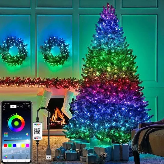 TIRA DE LUCES LED RGB INTELIGENTE NAVIDEÑAS 10 METROS 🎄🌈 CONTROL POR APP 📲